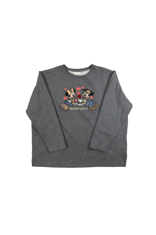 Walt Disneyworld Embroidered Mickey & Minnie 3/4 Sleeve Sweater