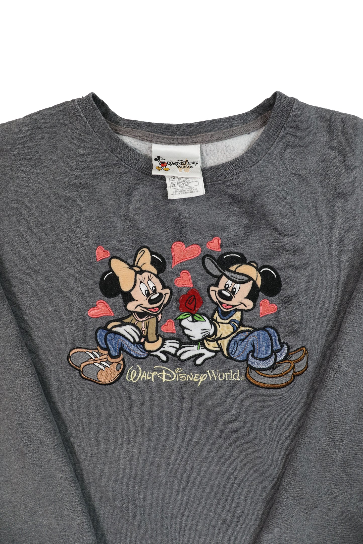 Walt Disneyworld Embroidered Mickey & Minnie 3/4 Sleeve Sweater