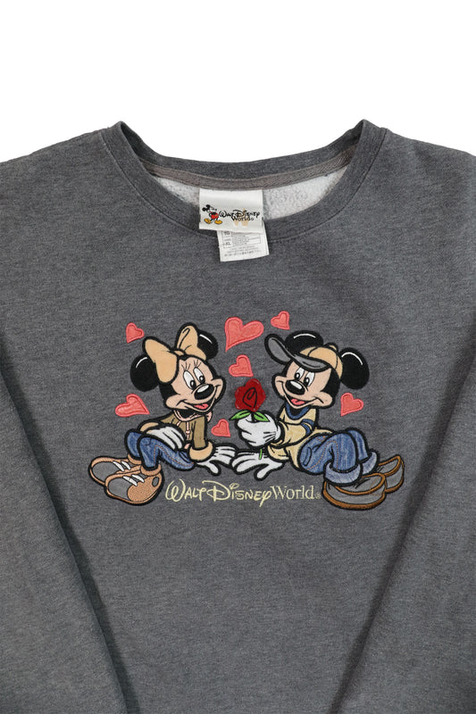 Walt Disneyworld Embroidered Mickey & Minnie 3/4 Sleeve Sweater