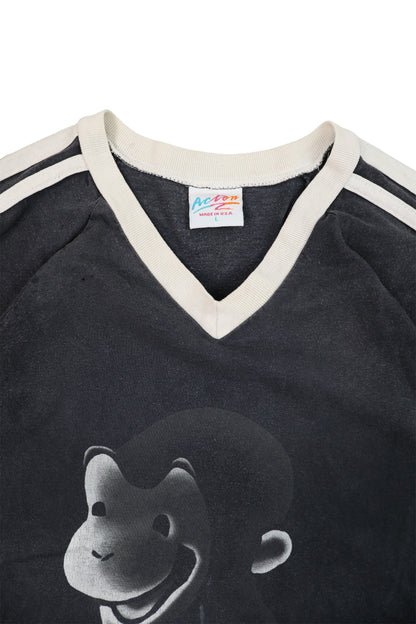 90's Curious George V-Neck Tee