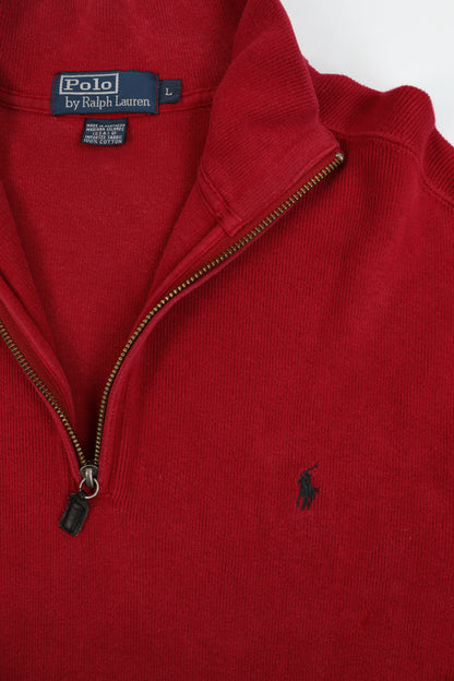Polo Ralph Lauren Red Quarter-zip Pullover Sweater