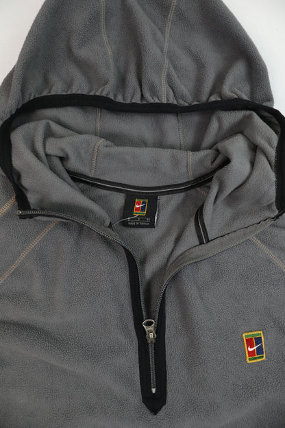 90's Nike Challenge Court Half-zip Hooded Pullover Fleece Sweater
