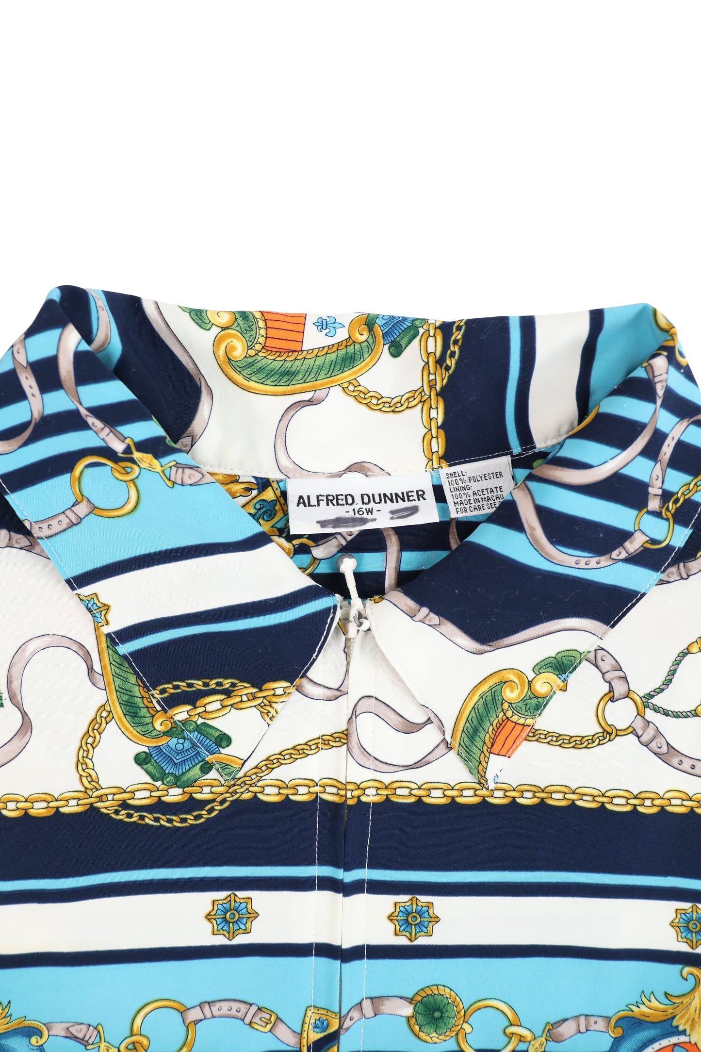 90s Alfred Dunner Nautical Chain Print Baroque Style Jacket