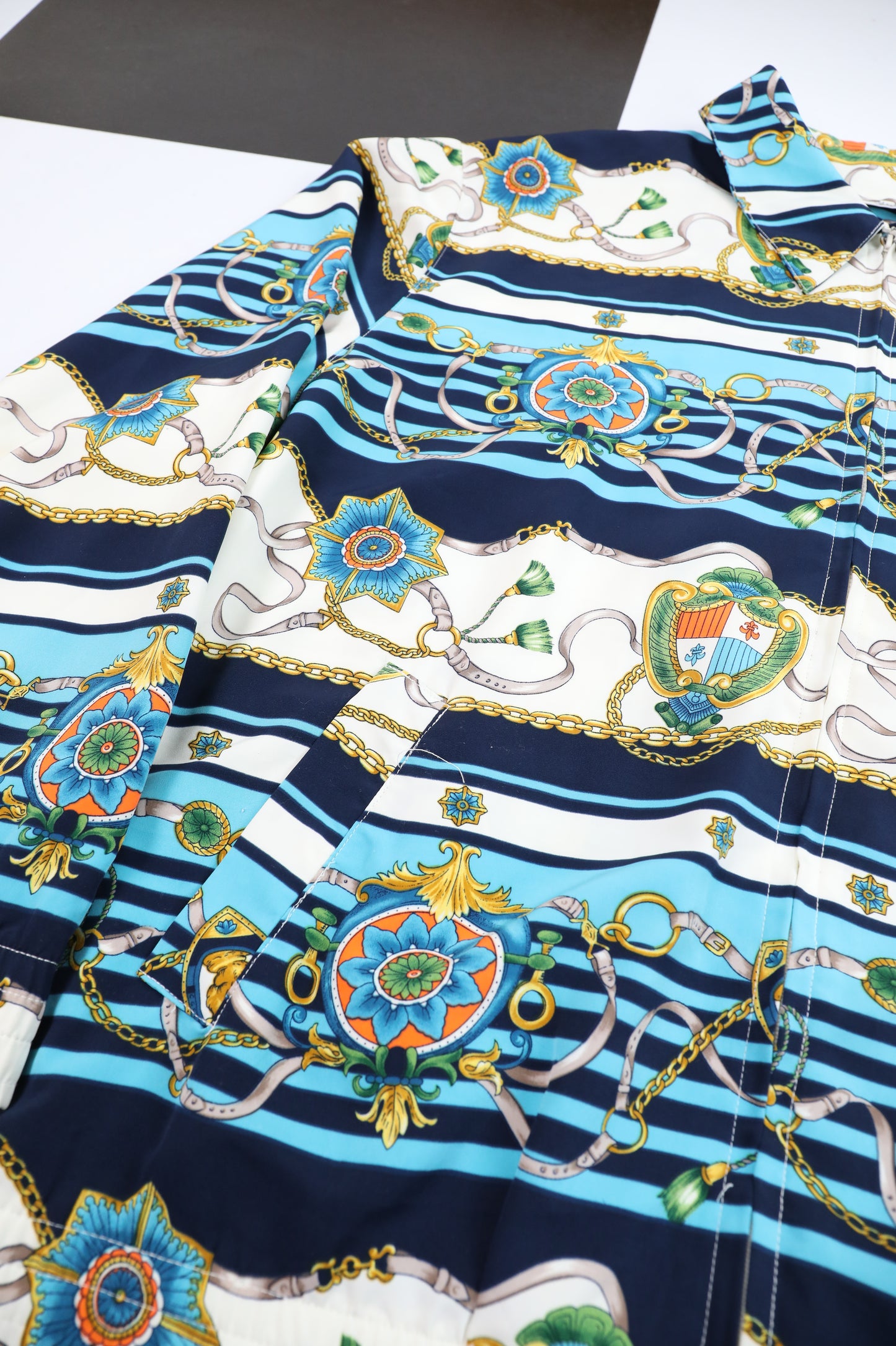 90s Alfred Dunner Nautical Chain Print Baroque Style Jacket