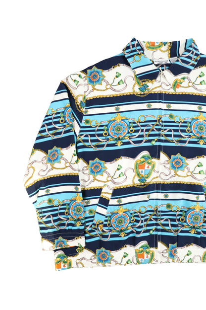 90s Alfred Dunner Nautical Chain Print Baroque Style Jacket