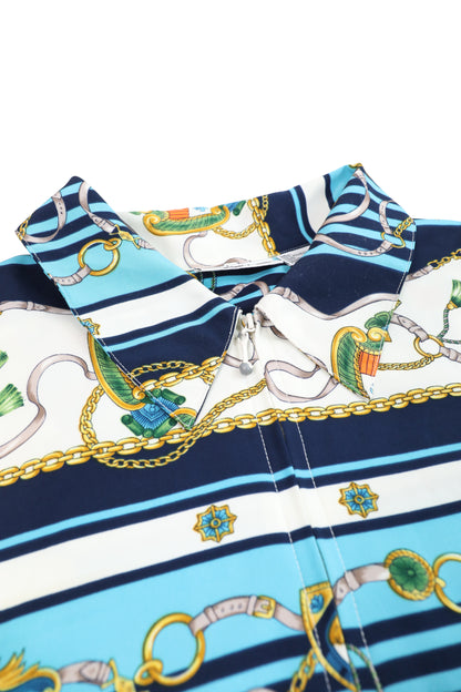 90s Alfred Dunner Nautical Chain Print Baroque Style Jacket