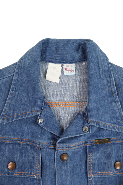 70s Wrangler Denim Safari Style Short Sleeve Shirt
