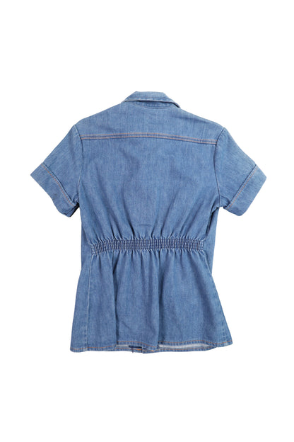 70s Wrangler Denim Safari Style Short Sleeve Shirt