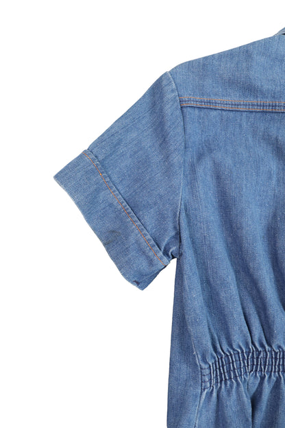 70s Wrangler Denim Safari Style Short Sleeve Shirt