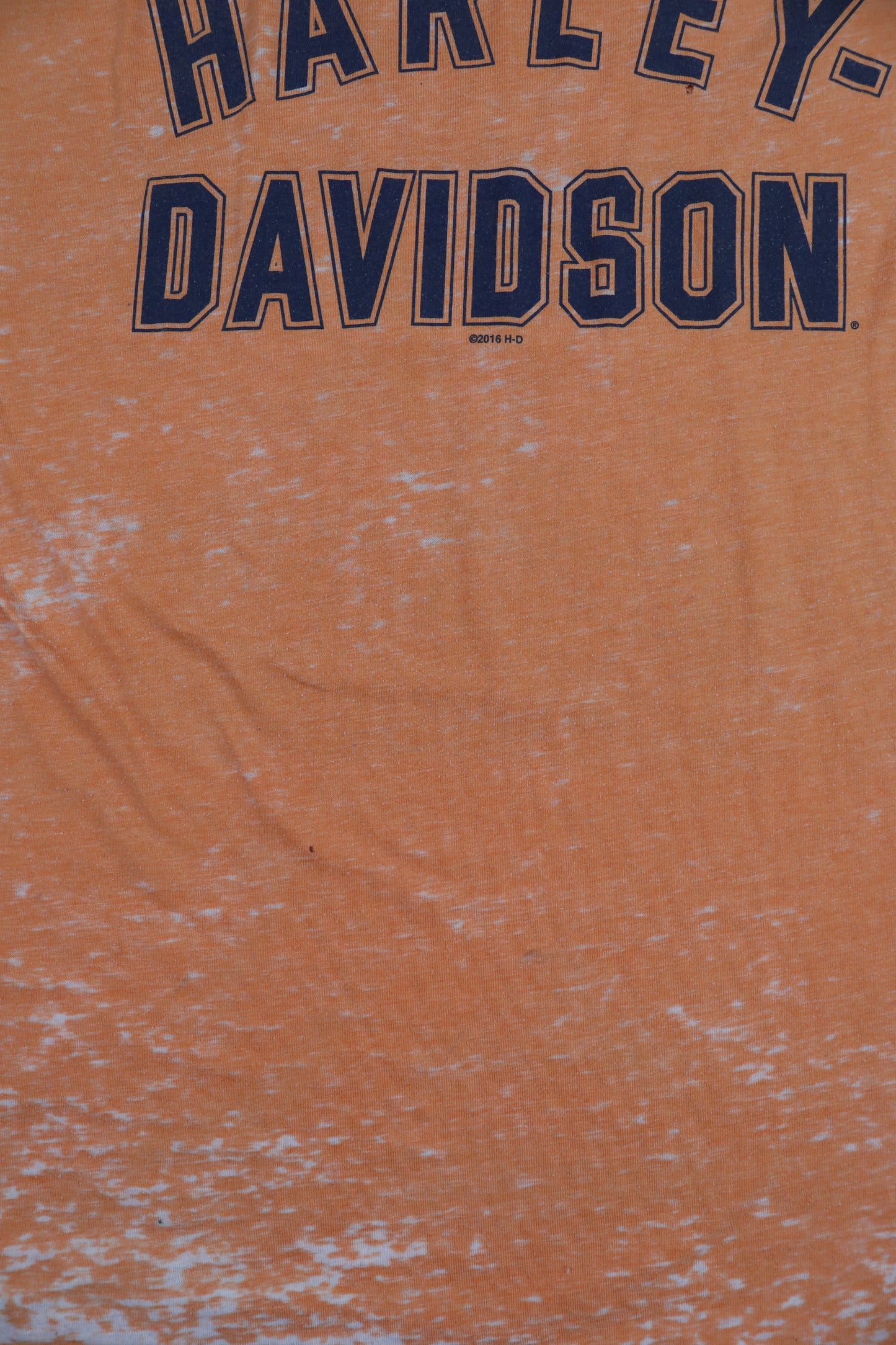Harley Davidson Orange Distressed Washed Graphic Tee