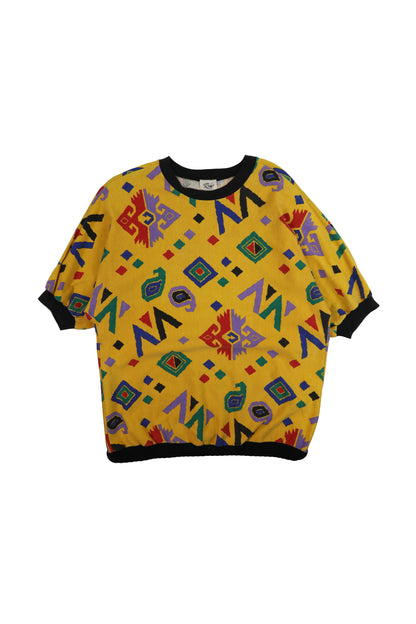 90s Multicolour Short Sleeve Sweater