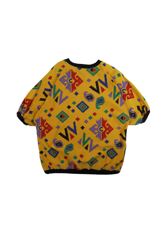 90s Multicolour Short Sleeve Sweater