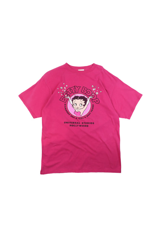 90s Betty Boop Pink "Diamonds Are A Girls's Best Friend" Graphic Tee