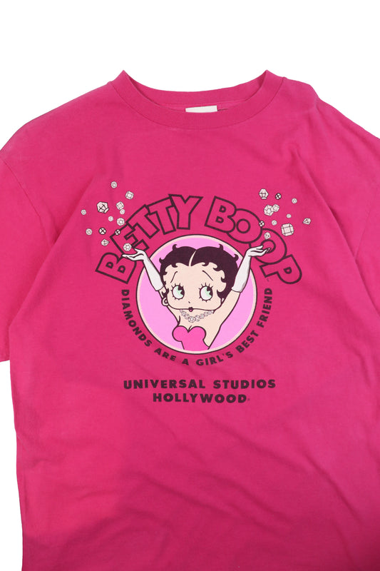 90s Betty Boop Pink "Diamonds Are A Girls's Best Friend" Graphic Tee