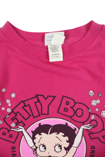 90s Betty Boop Pink "Diamonds Are A Girls's Best Friend" Graphic Tee