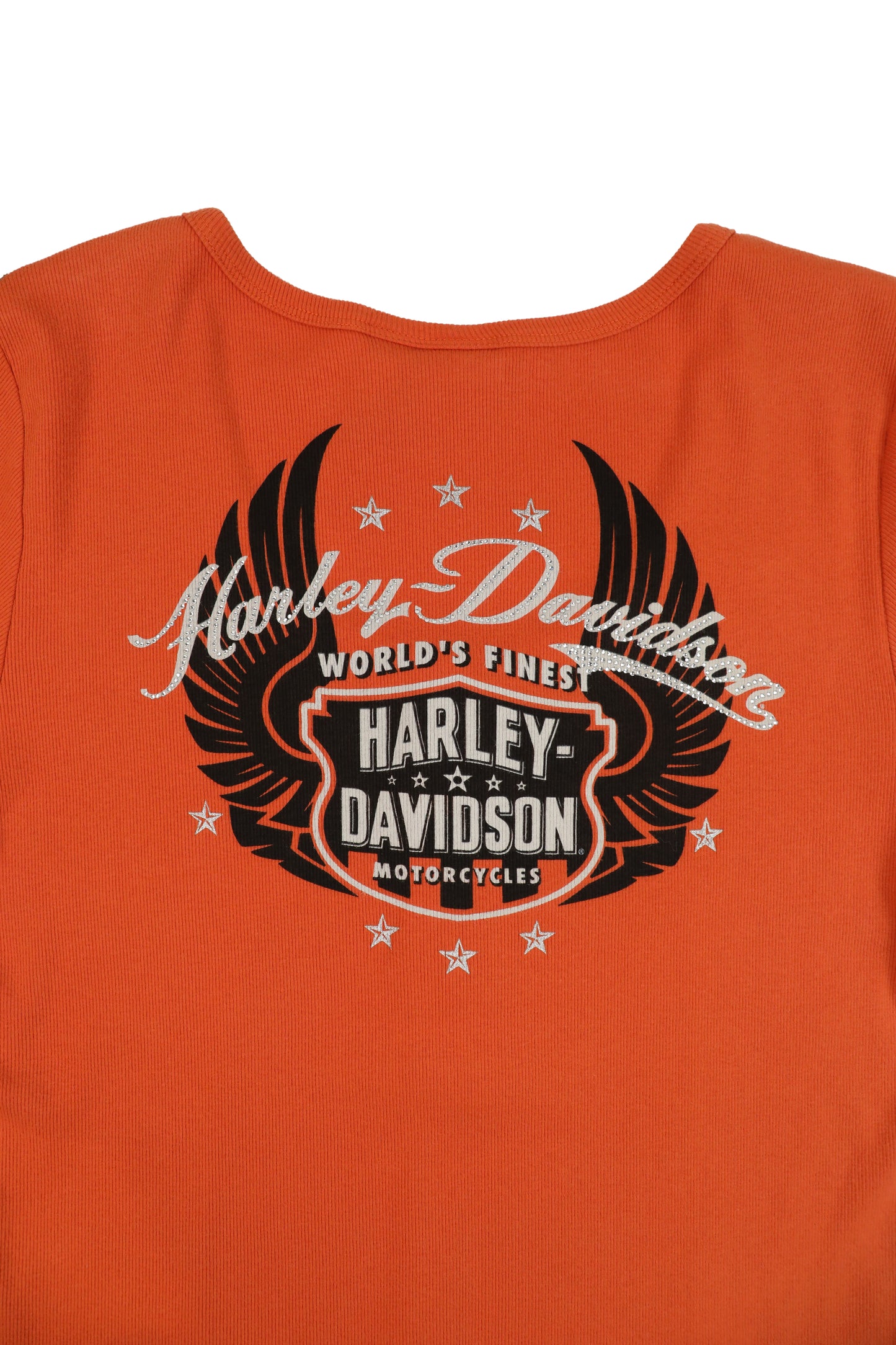 Harley Davidson Orange Women Henley Top