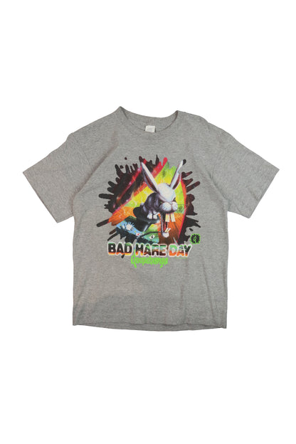 90's Goosebumps "BAD HARE DAY" Grey Graphic Tee