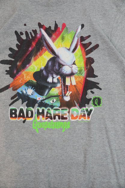 90's Goosebumps "BAD HARE DAY" Grey Graphic Tee