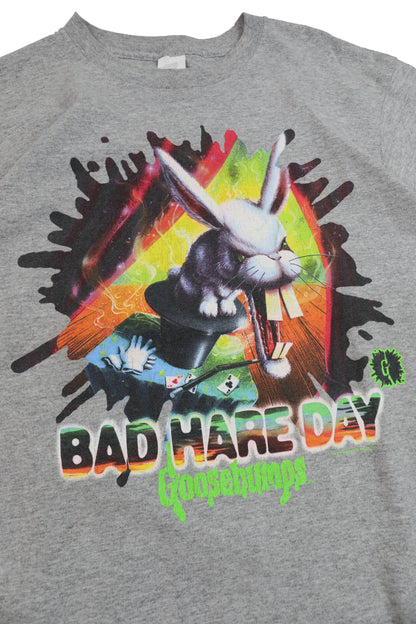 90's Goosebumps "BAD HARE DAY" Grey Graphic Tee