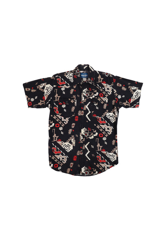 Wrangler Black Patterned Short Sleeve Shirt