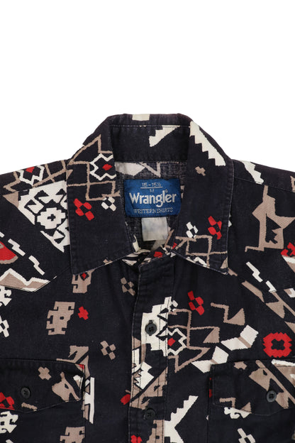 Wrangler Black Patterned Short Sleeve Shirt