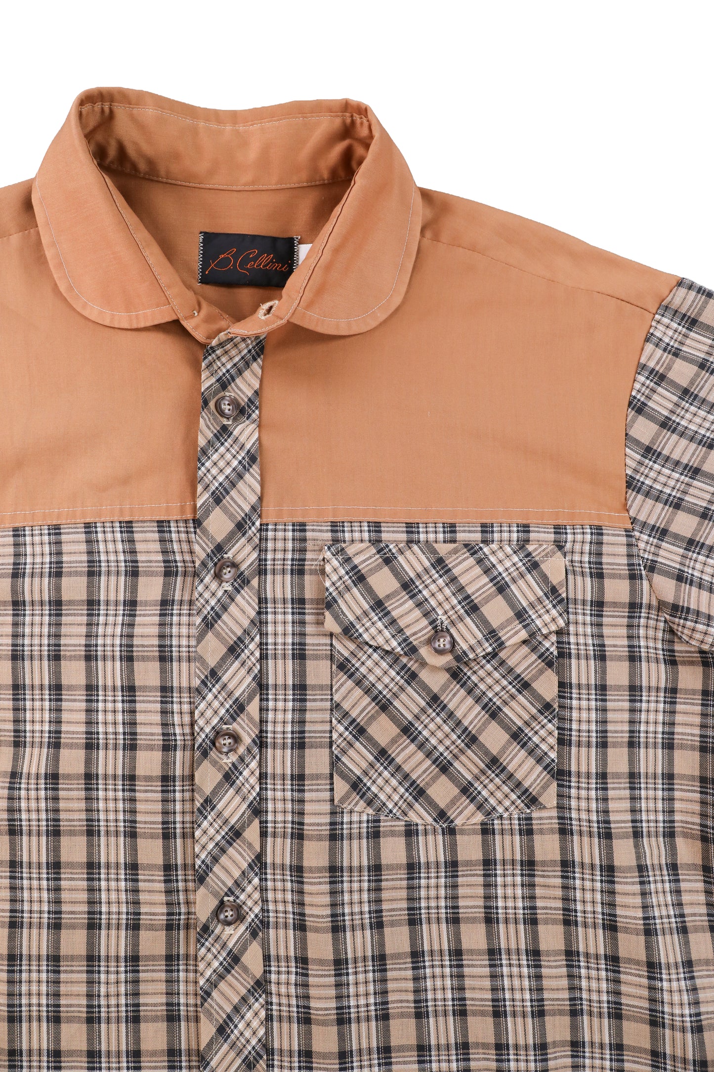 80's B.Cellini Patterned Short Sleeve Shirt