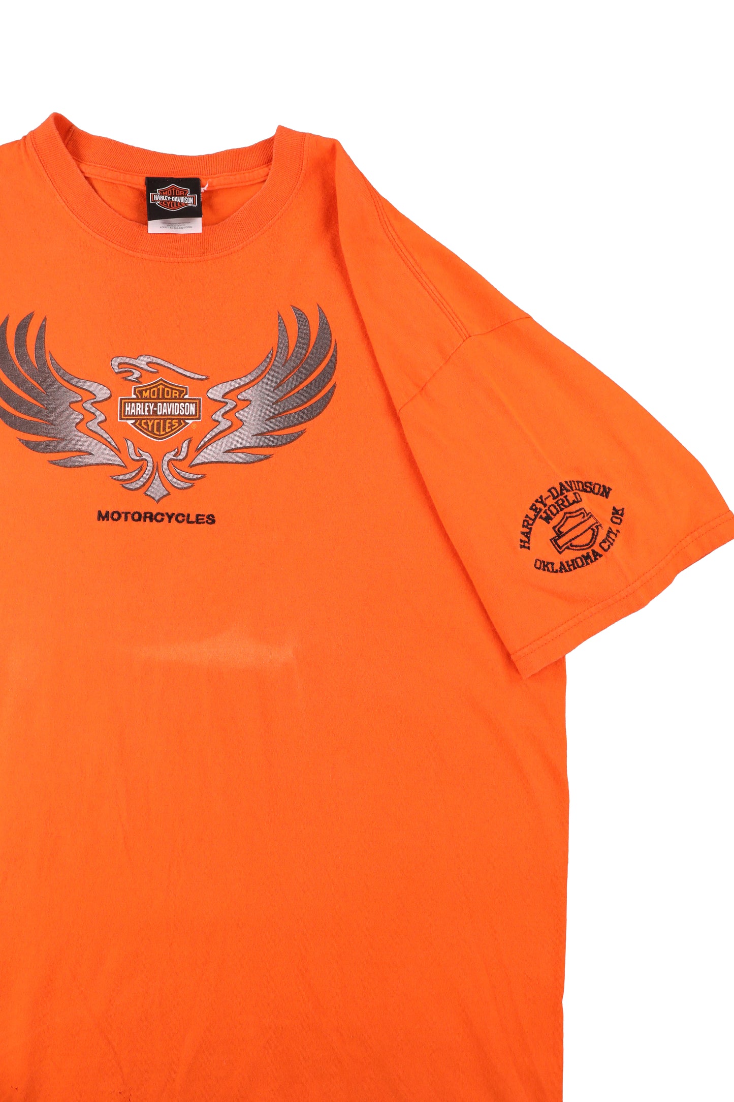 Orange Harley Davidson Motorcycles Graphic Tee