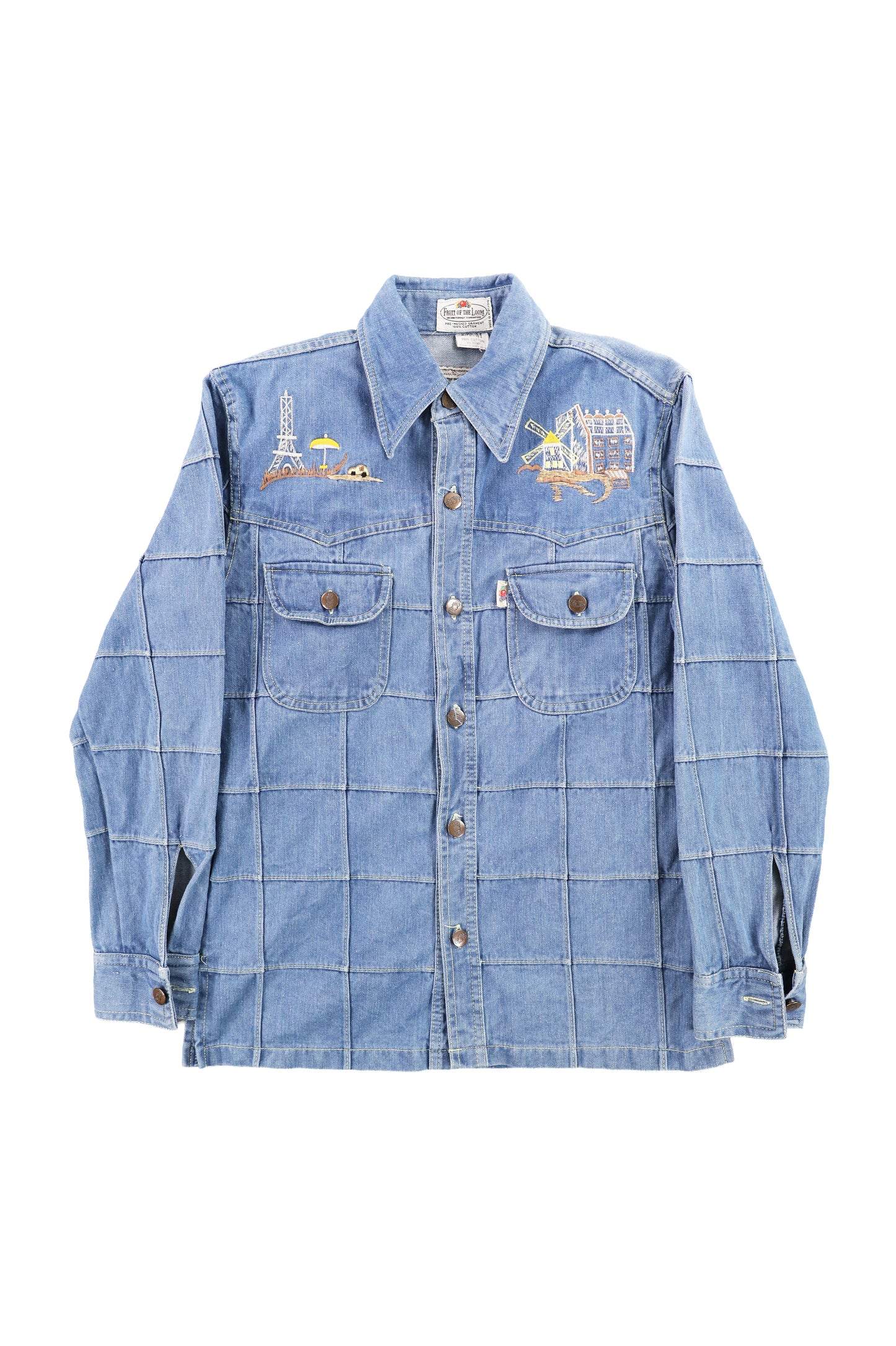 Fruit of the Loom Embroidered Graphic Denim Shirt