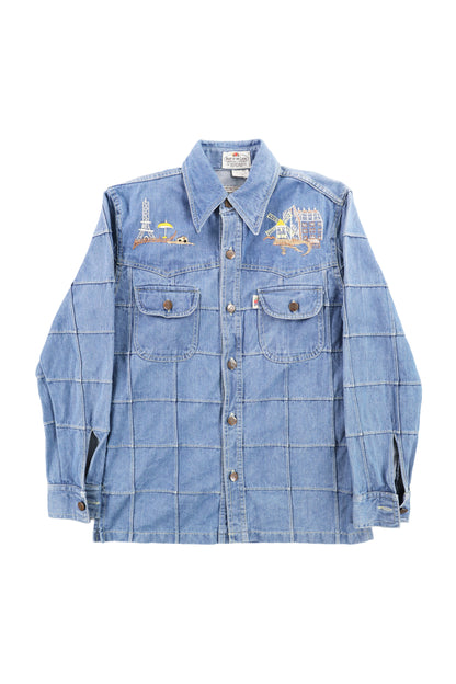 Fruit of the Loom Embroidered Graphic Denim Shirt