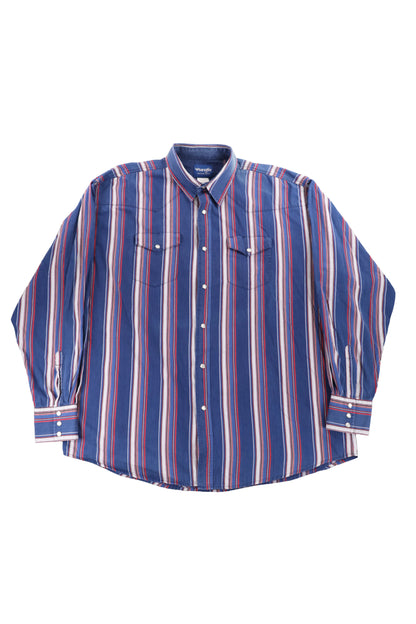 Wrangler Navy Striped Pattern Shirt