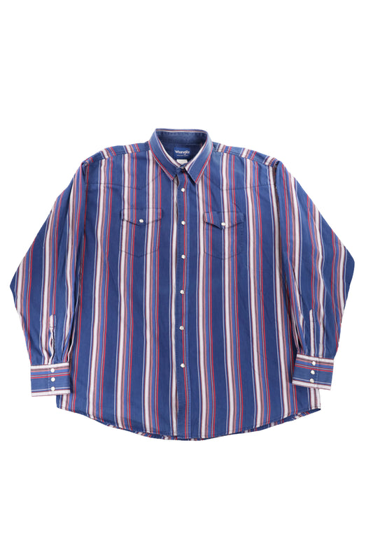 Wrangler Navy Striped Pattern Shirt