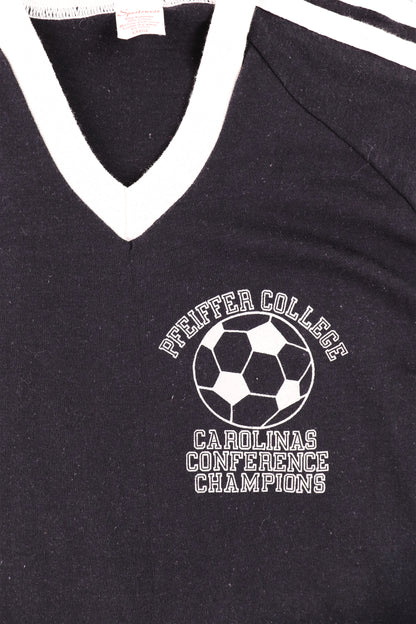 80's Pfeiffer College Carolinas Conference Champions Football V-neck Jersey