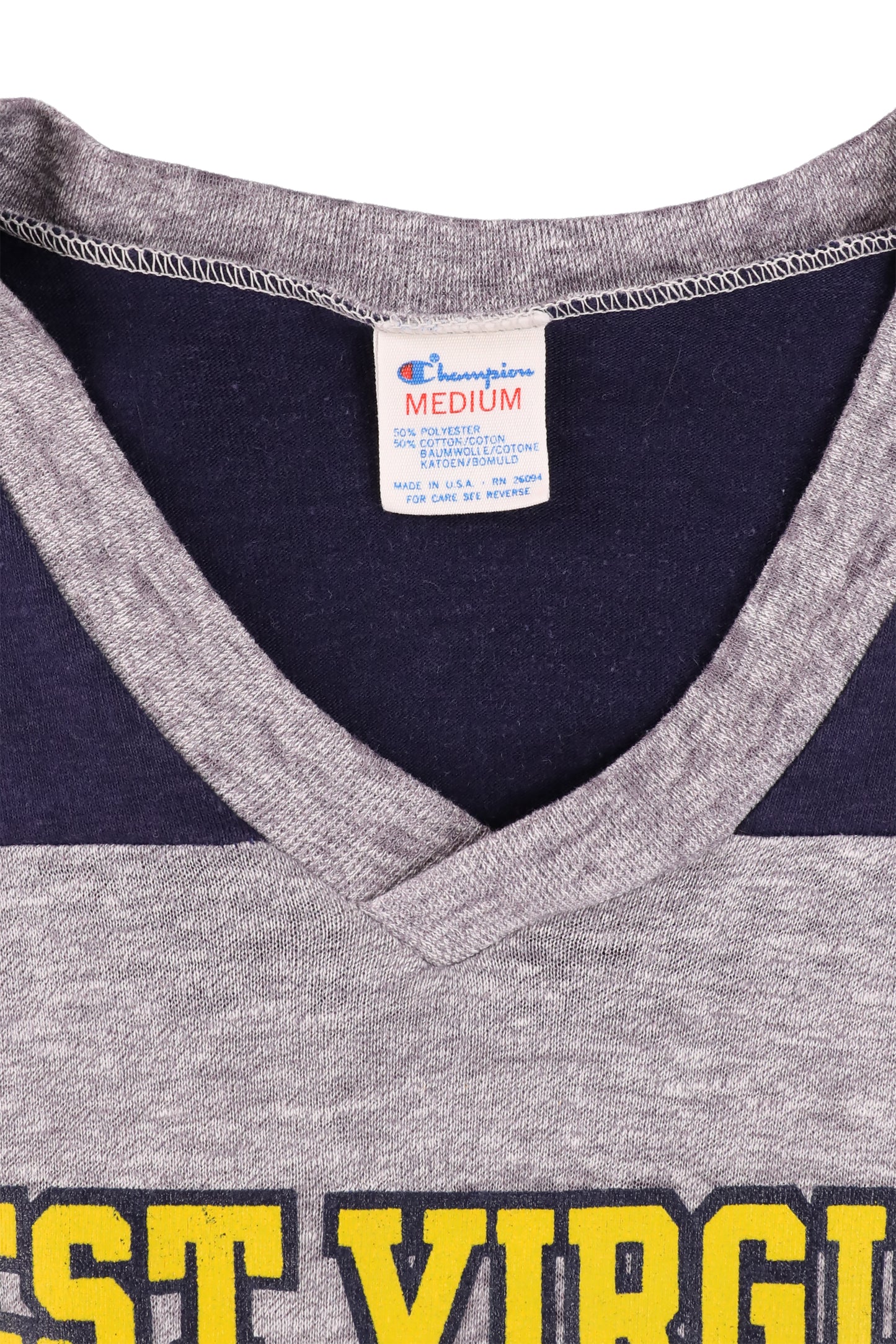 90's Champion West Virginia University V-Neck Tee