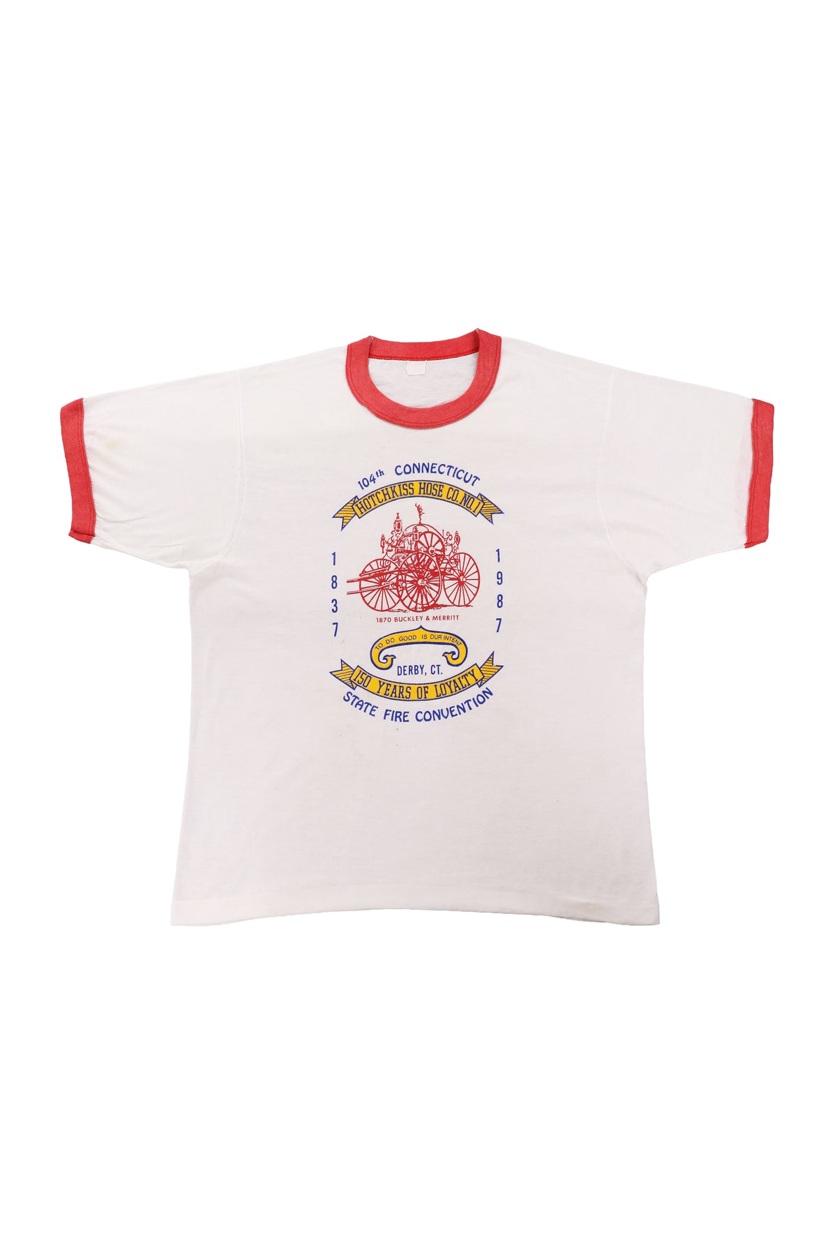 1987 104th Connecticut State Fire Convention Ringer Tee