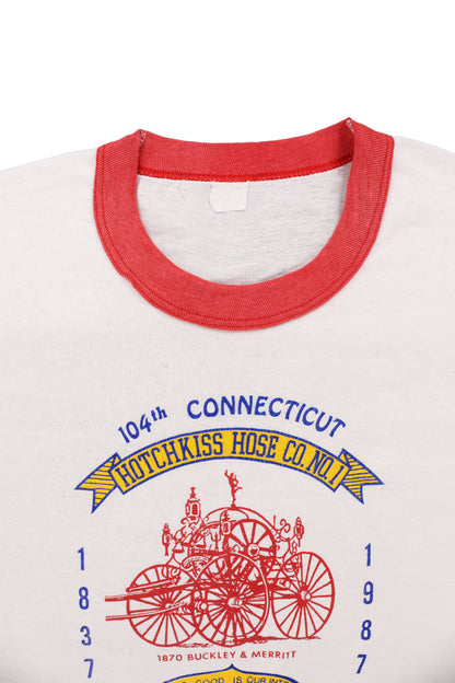 1987 104th Connecticut State Fire Convention Ringer Tee