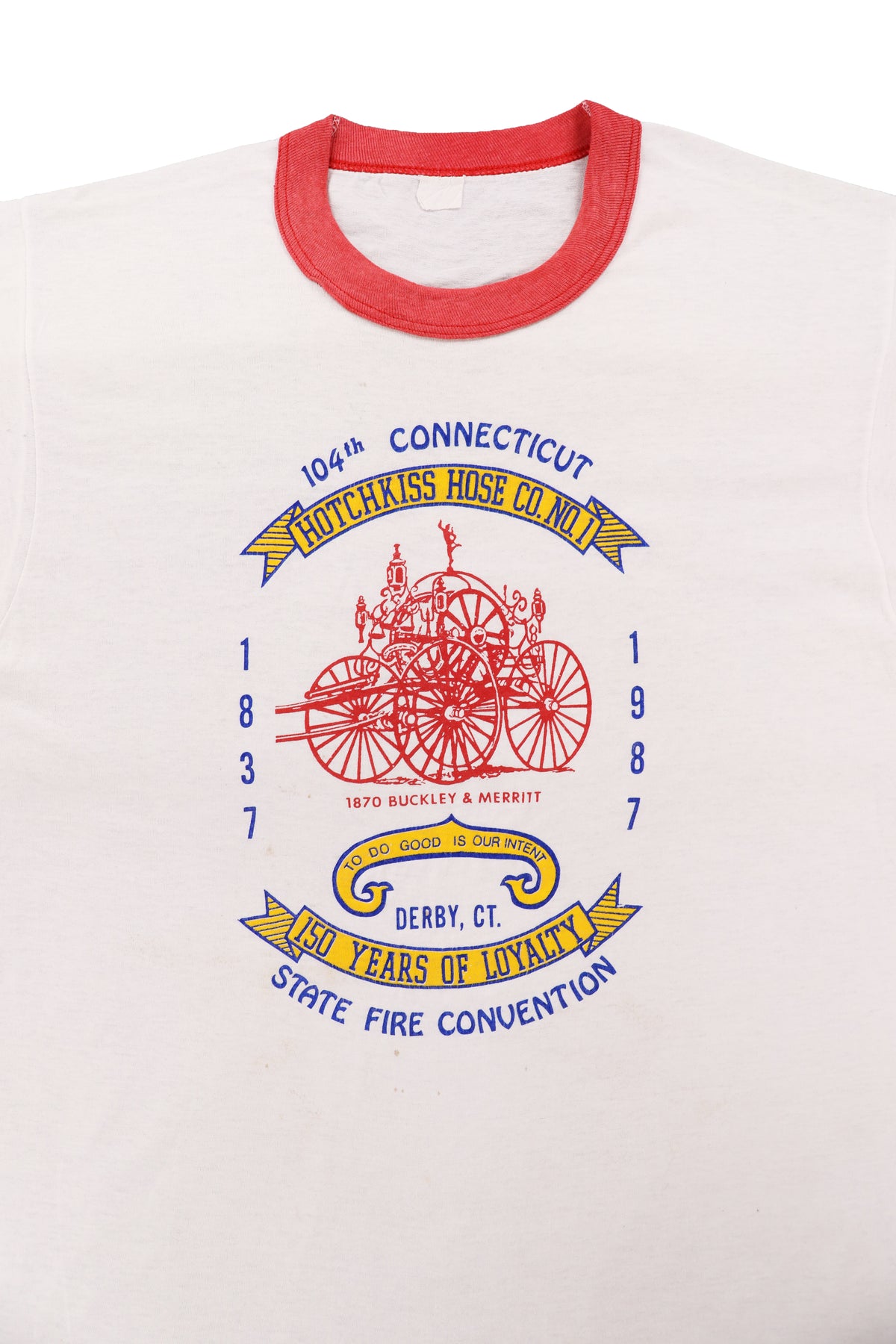 1987 104th Connecticut State Fire Convention Ringer Tee
