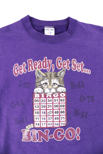 Vintage BINGO Cat Graphic Sweater