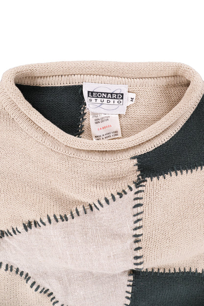 Vintage Patchwork Knit Sweater