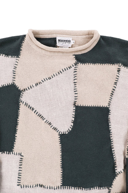 Vintage Patchwork Knit Sweater