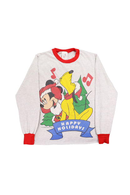 Disney Mickey Mouse "Happy Holidays" Long Sleeve Tee