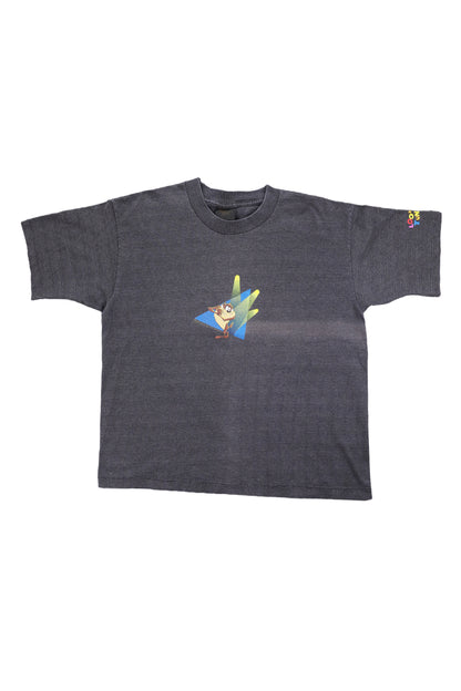 90's Looney Tunes Taz Charcoal Gray Graphic Tee