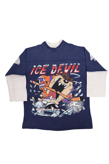 1996 Looney Tunes "Ice Devil" Taz Hockey Tee