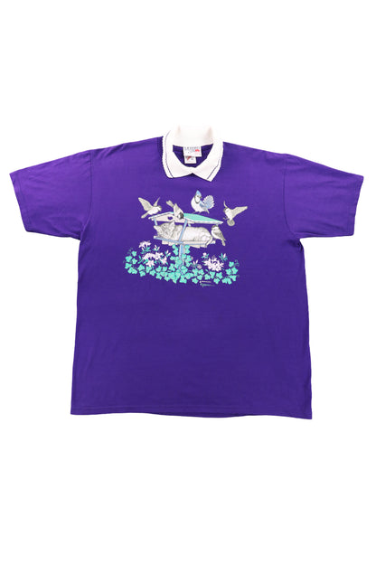 90's Morning Sun Purple Collared Tee