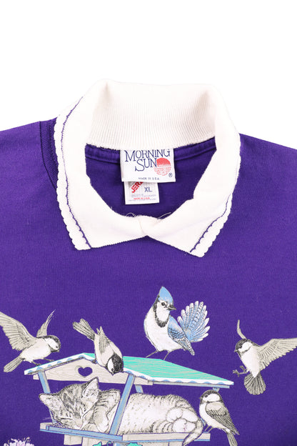 90's Morning Sun Purple Collared Tee