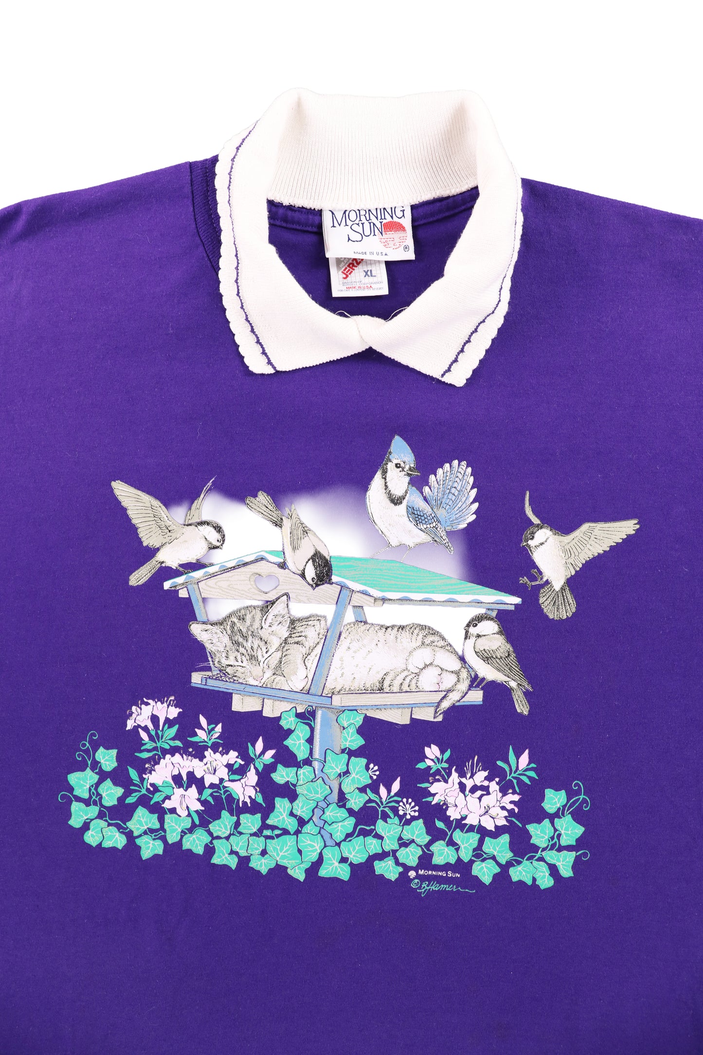 90's Morning Sun Purple Collared Tee