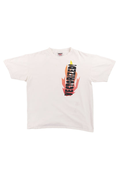 90's "VECTORIZED" White Graphic Tee