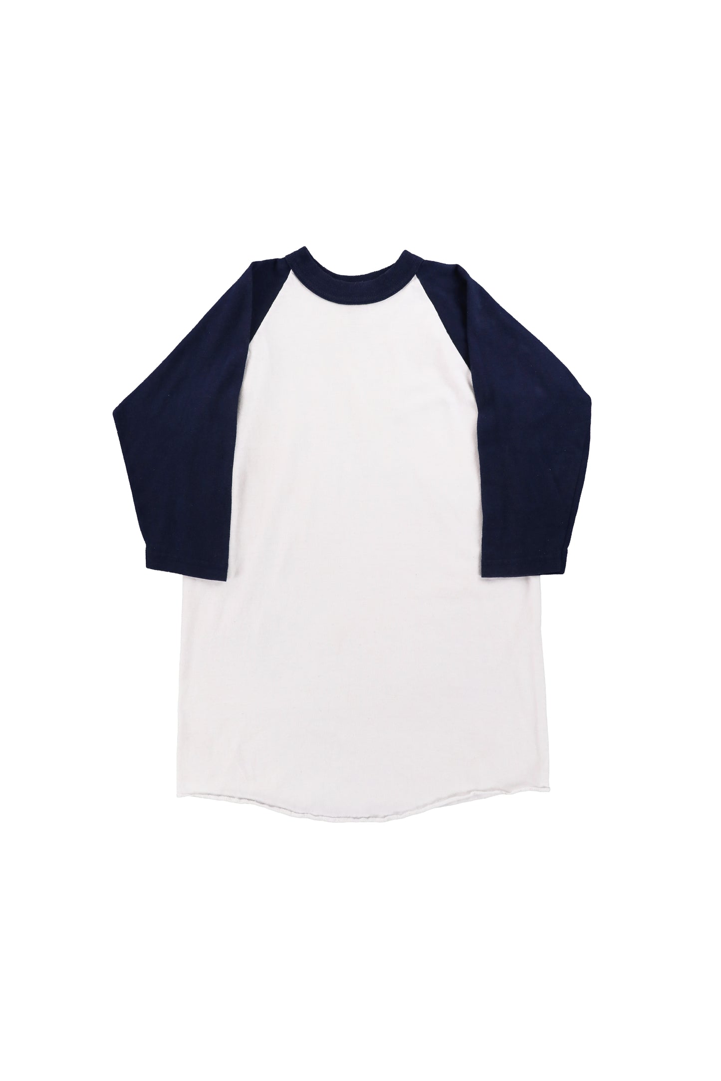 Softee White and Navy Raglan Tee
