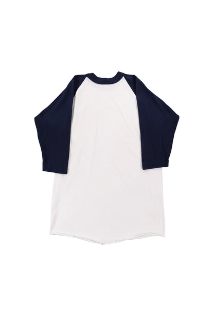 Softee White and Navy Raglan Tee