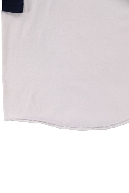 Softee White and Navy Raglan Tee