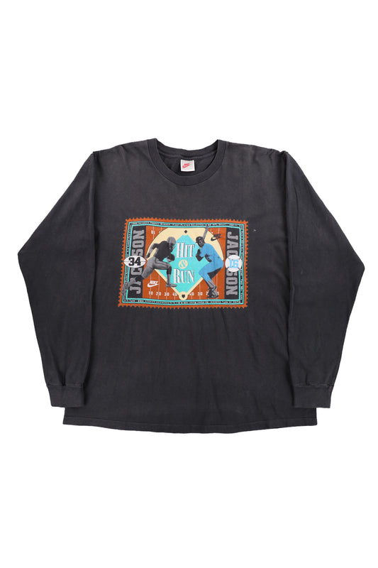 Vintage Nike "Bo Jackson Hit & Run" Long Sleeve Tee